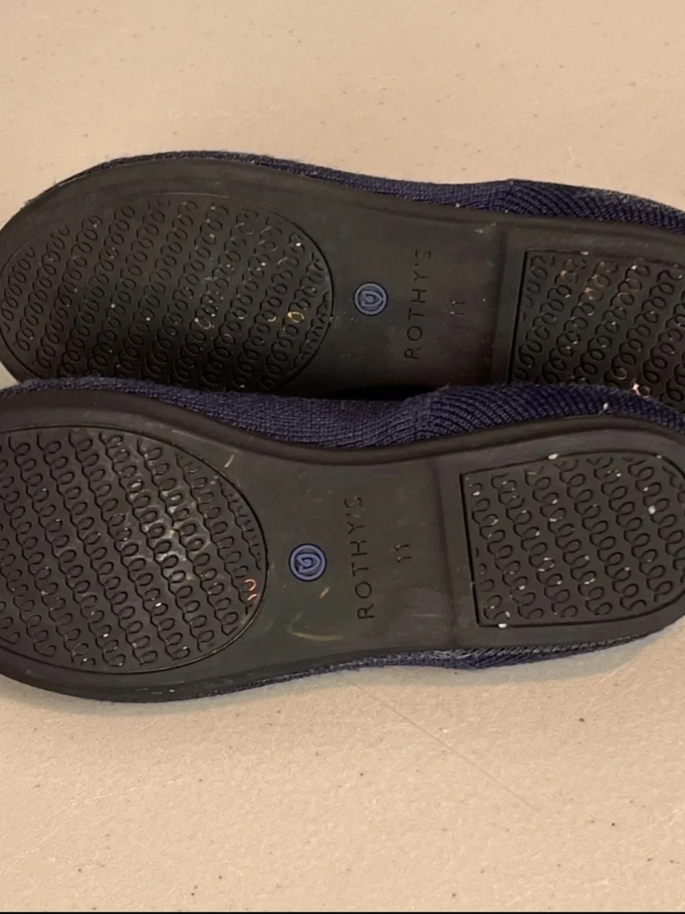 Rothy's Kids Navy Slip-On Loafers with Blue Trim